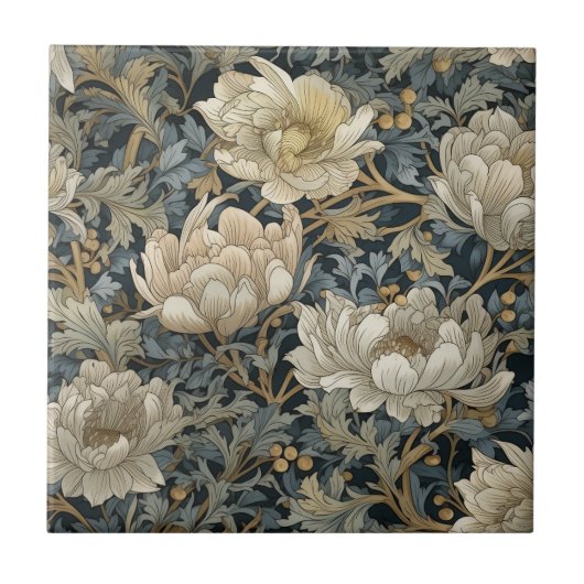 ビクトリアンつる植物- William Morris タイル (正面)