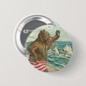 ビクトリアンでおもしろいなくまボタン 缶バッジ (正面&裏面)