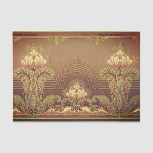 ビクトリアンでエレガントな花のフリーズ 薄葉紙 (正面)