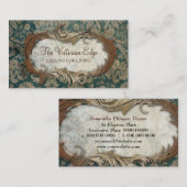 ビクトリアンで審美的なダマスク織の名刺 名刺 (正面/裏面)