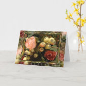 ビクトリアンで空白のなカード カード (黄色い花)