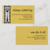 ビクトリアンで装飾的なフォークのシェフケイタリングビジネスカード 名刺 (正面/裏面)