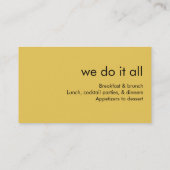 ビクトリアンで装飾的なフォークのシェフケイタリングビジネスカード 名刺 (裏面)