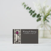 ビクトリアンで装飾的な食糧ワインケイタリングビジネスカード 名刺 (スタンド正面)