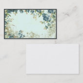 ビクトリアンで青い花の名刺のテンプレート 名刺 (正面/裏面)