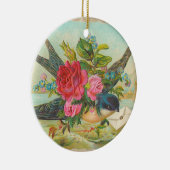 ビクトリアンで青い鳥のクリスマスのオーナメント セラミックオーナメント (右)