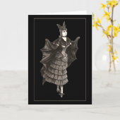 ビクトリアンなこうもり-カード#2 (カスタマイズ) カード (黄色い花)