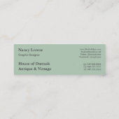 ビクトリアンなアラベスク、アラメダ-海軍及び海緑 スキニー名刺 (裏面)