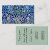 ビクトリアンなアラベスク、アラメダ-海軍及び海緑 名刺 (正面/裏面)