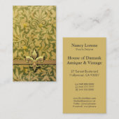 ビクトリアンなアラベスク、貴族階級-金ゴールド及び緑 名刺 (正面/裏面)