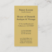 ビクトリアンなアラベスク、貴族階級-金ゴールド及び緑 名刺 (裏面)