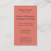 ビクトリアンなアラベスク、GLORIOSA 名刺 (裏面)