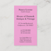 ビクトリアンなアラベスク、KASBAH -紫色及びピンク 名刺 (裏面)