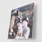 ビクトリアンなイギリス スクエア壁時計 (傾斜)