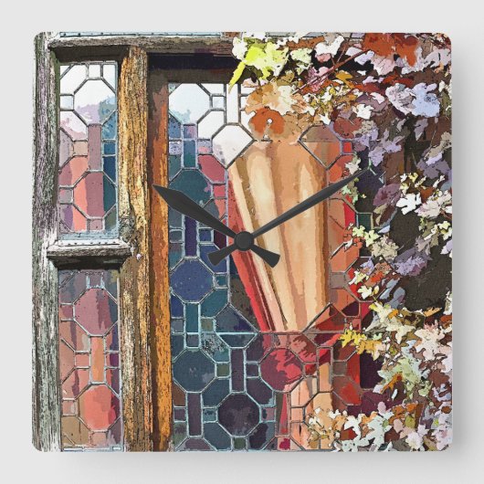 ビクトリアンなイギリス スクエア壁時計 (正面)