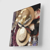 ビクトリアンなイギリス スクエア壁時計 (傾斜)