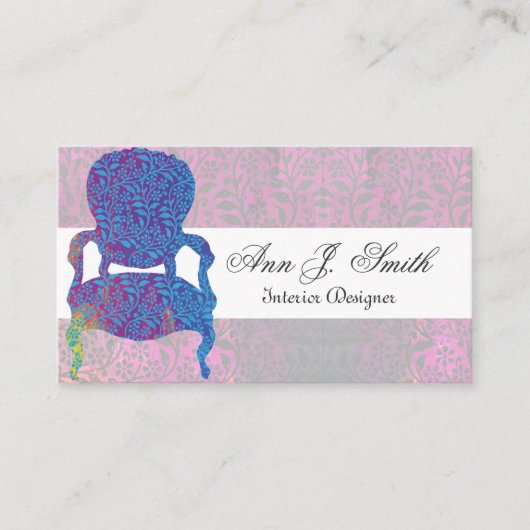 ビクトリアンなインテリア・デザインの装飾の花柄の家具 名刺 (正面)