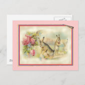 ビクトリアンなイースターのウサギ シーズンポストカード (正面/裏面)