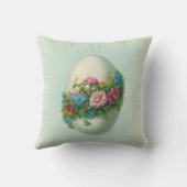 ビクトリアンなイースター花の卵の倍は味方しました クッション (裏面)