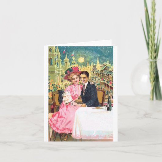 ビクトリアンなカップルの郵便はがき001 カード (正面)