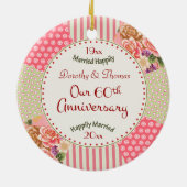 ビクトリアンなキルト第60記念日のクリスマスのギフト セラミックオーナメント (裏面)