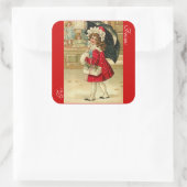 ビクトリアンなクリスマスのギフトのラベル スクエアシール (バッグ)