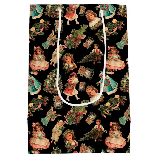 ビクトリアンなクリスマスのギフトバッグ ミディアムペーパーバッグ (裏面)