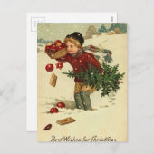 ビクトリアンなクリスマスのヴィンテージのレトロの芸術 シーズンポストカード (正面/裏面)