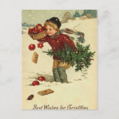 ビクトリアンなクリスマスのヴィンテージのレトロの芸術 シーズンポストカード (正面)