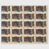 ビクトリアンなクリスマスのヴィンテージ家族のヒイラギ ラッピングペーパー (フラット)