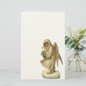 ビクトリアンなクリスマスの天使の女の子 便箋 (スタンド正面)