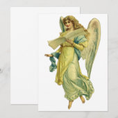 ビクトリアンなクリスマスの天使の招待状 招待状 (正面/裏面)