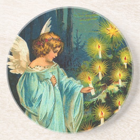 ビクトリアンなクリスマスの天使 コースター (正面)