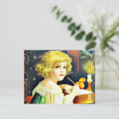 ビクトリアンなクリスマスの子供 シーズンポストカード (スタンド正面)