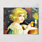 ビクトリアンなクリスマスの子供 シーズンポストカード (正面)