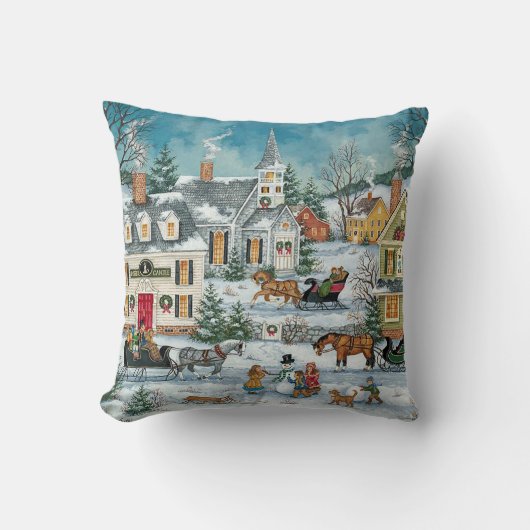 ビクトリアンなクリスマスの枕 クッション (正面)
