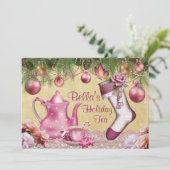 ビクトリアンなクリスマスホリデーパーティーの招待状 招待状 (スタンド正面)