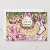 ビクトリアンなクリスマスホリデーパーティーの招待状 招待状 (裏面)