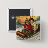 ビクトリアンなクリスマスボタン 缶バッジ (正面&裏面)