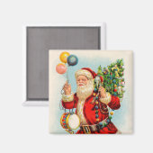 ビクトリアンなクリスマス、サンタクロースの風船 マグネット (正面/裏面)