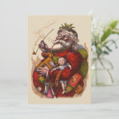 ビクトリアンなクリスマス ヴィンテージサンタクロースの招待状 招待状 (スタンド正面)