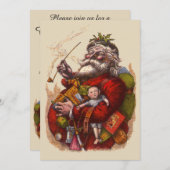 ビクトリアンなクリスマス ヴィンテージサンタクロースの招待状 招待状 (正面/裏面)