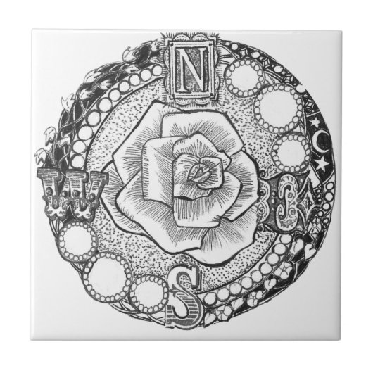 ビクトリアンなコンパス面図 タイル (正面)