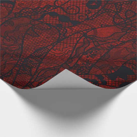 ビクトリアンなゴシックのカスタムなレースのギフト ラッピングペーパー (角)