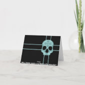 ビクトリアンなゴシックのダマスク織fangedスカルは感謝していしています サンキューカード (裏面)