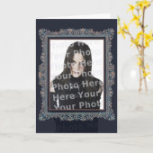 ビクトリアンなゴシック様式カスタマイズ可能な写真フレームカード カード (黄色い花)