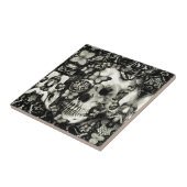 ビクトリアンなゴシック様式レースのスカルパターン タイル (側面)