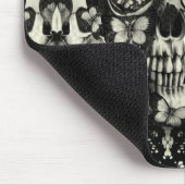 ビクトリアンなゴシック様式レースのスカルパターン マウスパッド (コーナー)