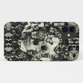 ビクトリアンなゴシック様式レースのスカルパターン Case-Mate iPhoneケース (裏面(横))