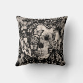 ビクトリアンなゴシック様式レースのスカル クッション (裏面)